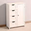 Armoire de rangement blanche, armoire de plancher avec tablette réglable et tiroirs White