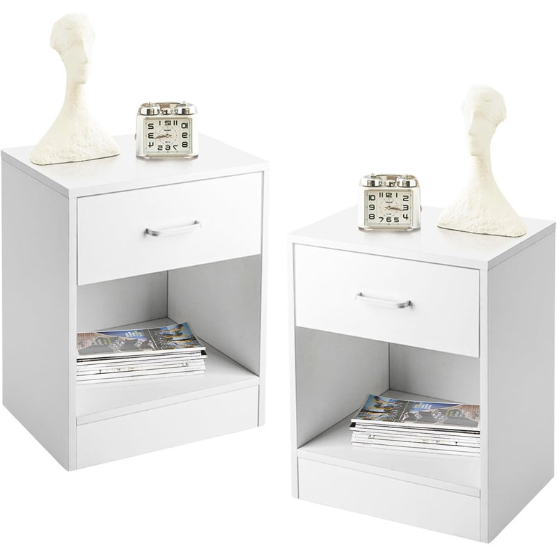 Akeara 15.7'' W Nightstand, White