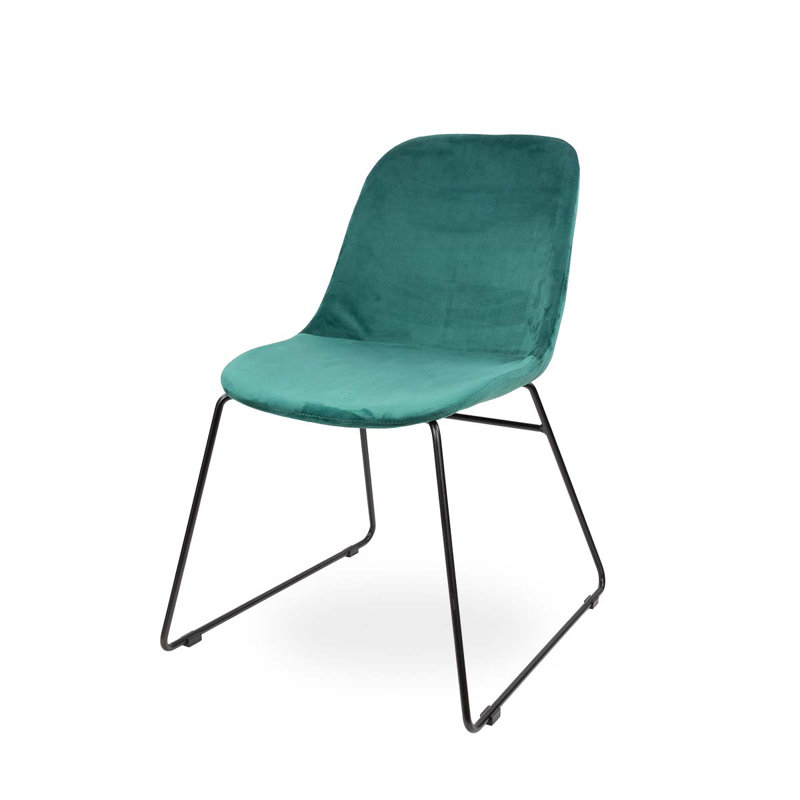 43cm H Velvet Upholstered Side Chair, Green
