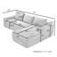 Canapé modulaire de 97 po, canapé modulaire Cloud avec assise profonde, canapé modulaire moderne en L avec méridienne, fauteuils rembourrés pour salon, sans assemblage-36637359