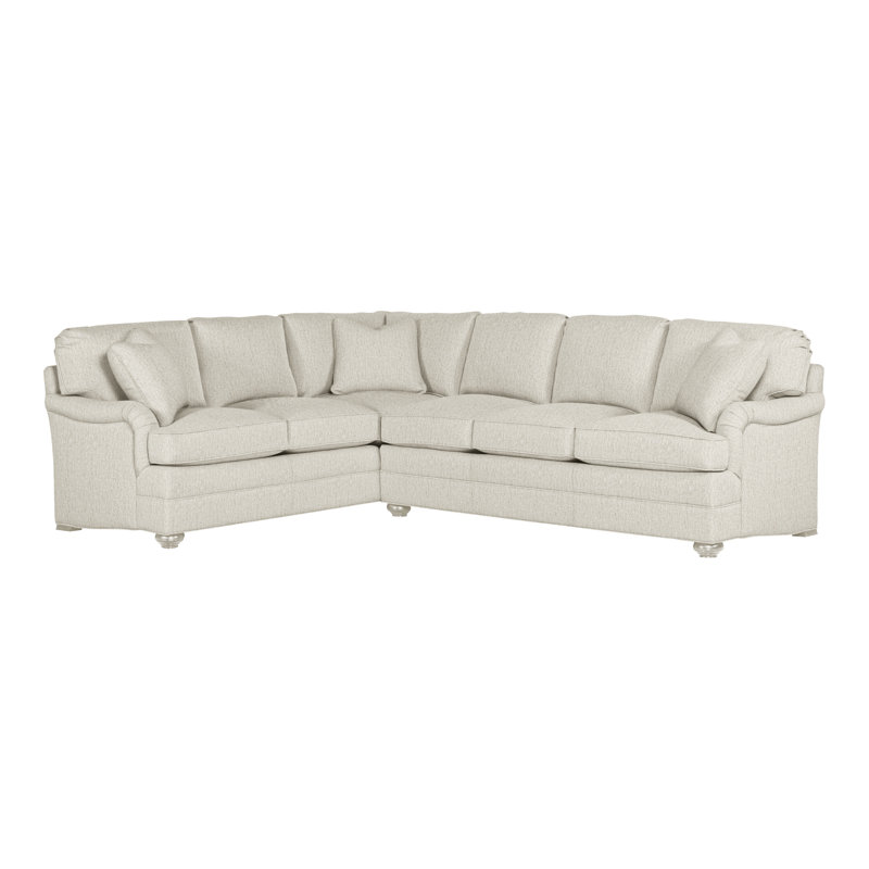 American Bungalow 2-Piece East Lake L- Sectional, Nomad Snow Crypton® Chenille, Wrenn