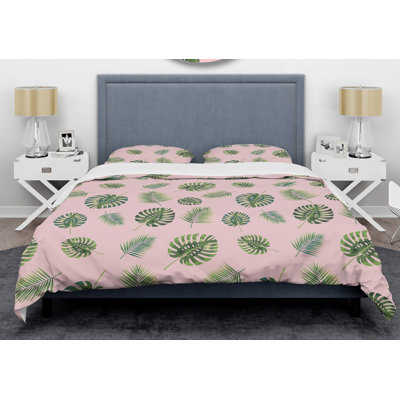 Coastal Polyester Twill Floral Duvet Cover