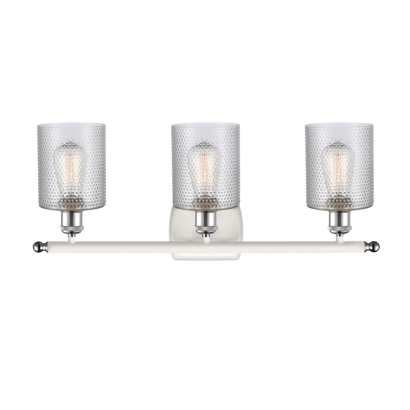 Éclairage de salle de bain à intensité variable à 3 lumières Leilani, Transparent, Ampoule DEL 6 watts Vinage