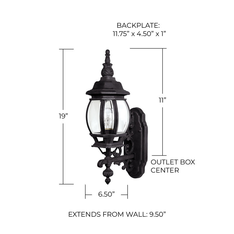 French Country Wall Light, Black