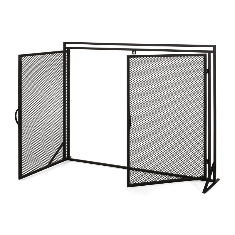 Pare-étincelles en fer noir mat - renforcé, H 30,68 po x l 40,33 po