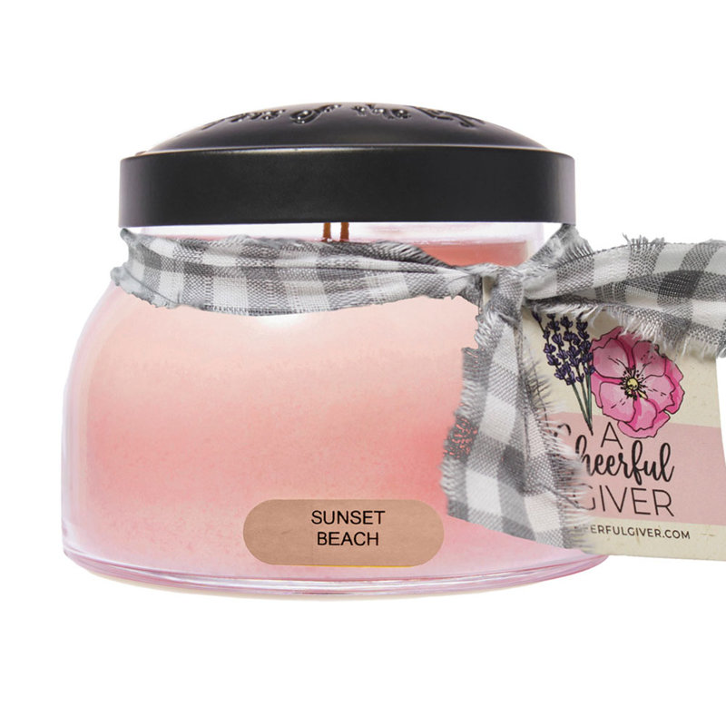 Sunset Beach Scented Jar Candle with Black Lid