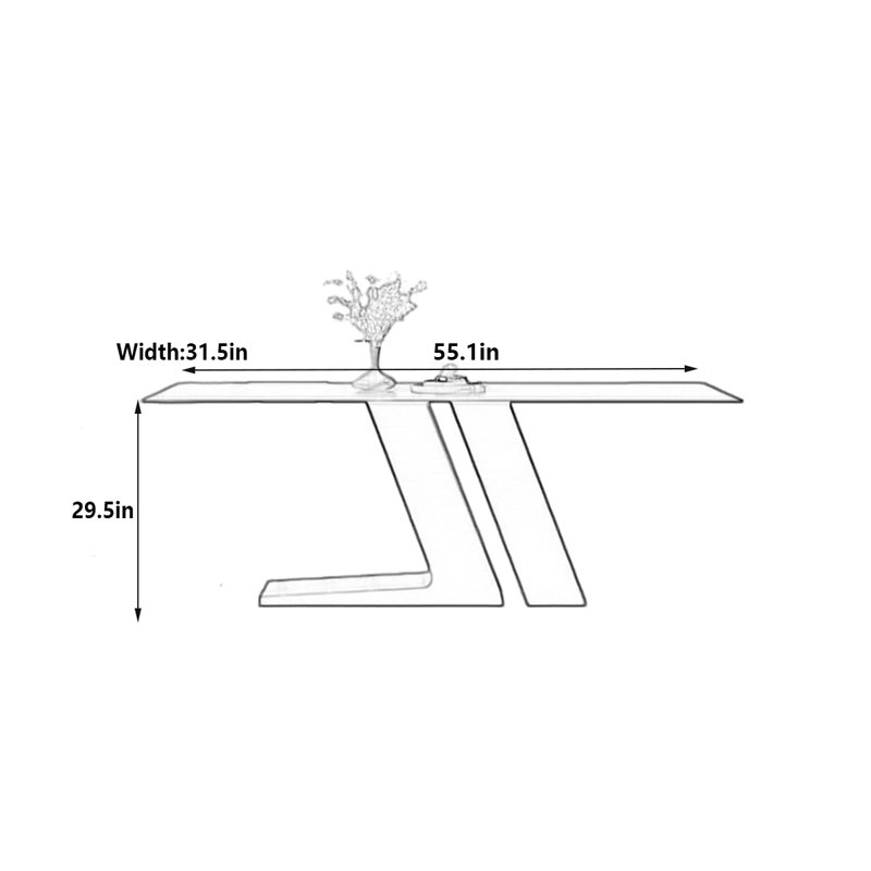 Table de salle à manger Modern, H 29,5 po x L 55,1 po x l 31,5 po