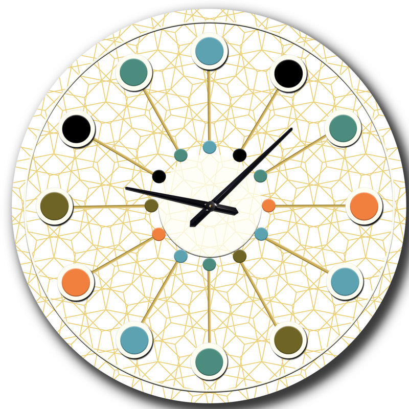 Horloge murale abstraite géométrique Mid-Century, Moyenne