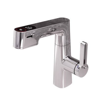Single Hole Digital Pull-Out Bathroom Faucet