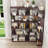 Set Of 2 Free Combination Bookcase Space Saving Corner Bookshelf 55Cm Plus 80Cm Length Dark Red Ox Blood Red Color And Other 4 Colors For Option-1430111663
