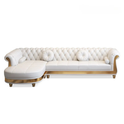 Modern Chesterfield L-shaped Sectional Sofa
