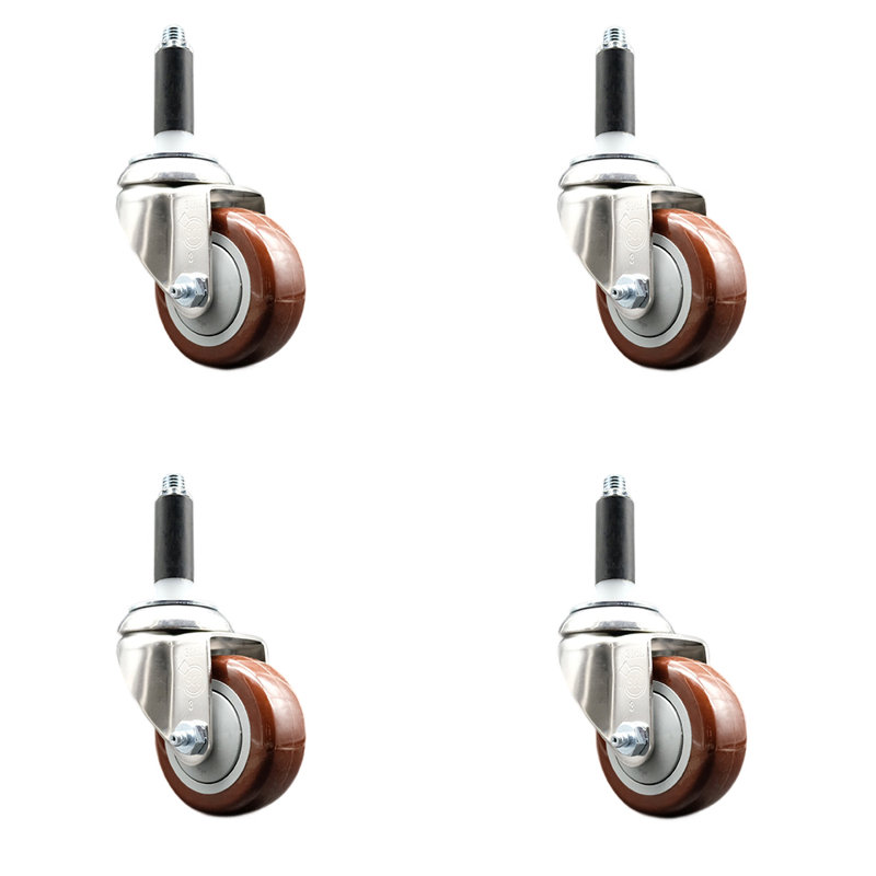Polyurethane Casters, Maroon