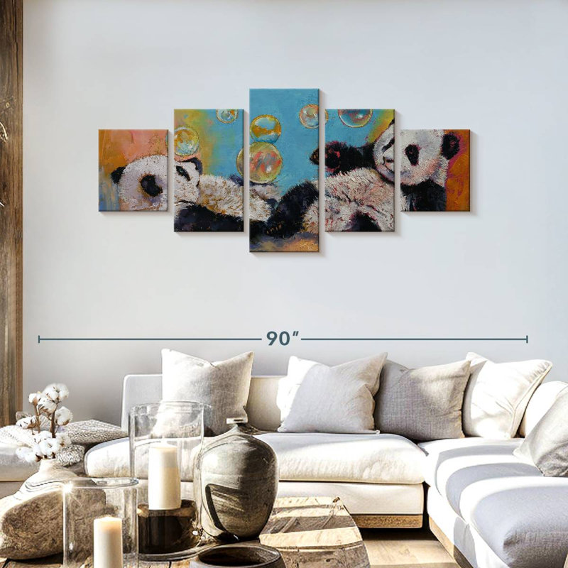 Panda Bubbles, 30" H x 68" W