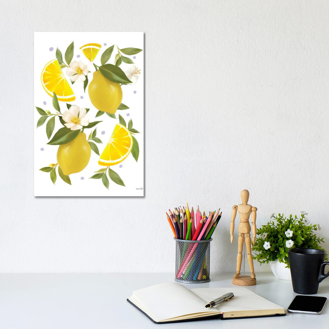 Citrus Lemon Botanical by House Fenway - Wrapped Canvas Print