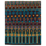 Keys Fiesta Wool Southwestern Area Rug in Blue/Purple/Yellow/Black