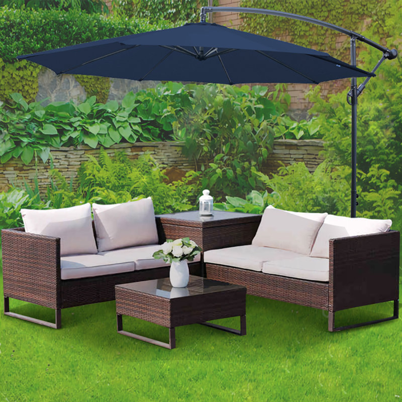 Poe 3m Cantilever Banana Parasol, Blue