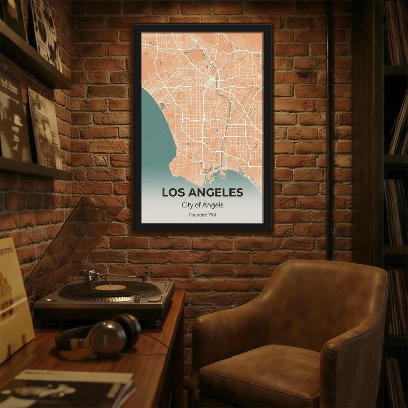 «Scenic & Cityscapes Los Angeles City Map», reproduction d'art