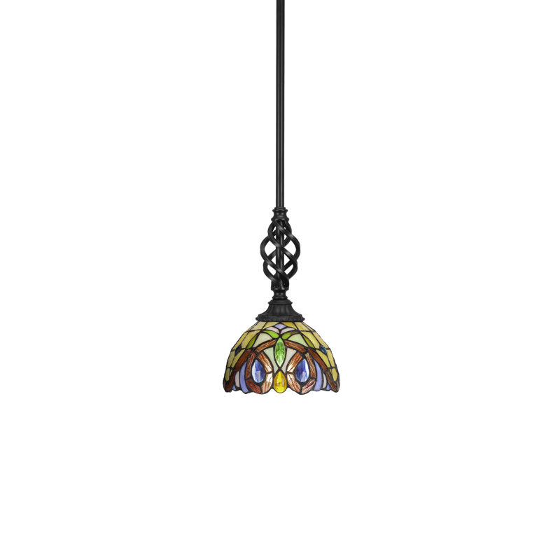 Mini-luminaire suspendu Eleganté, Bleu/jaune, H 62,25 po x l 36 po x P 7 po