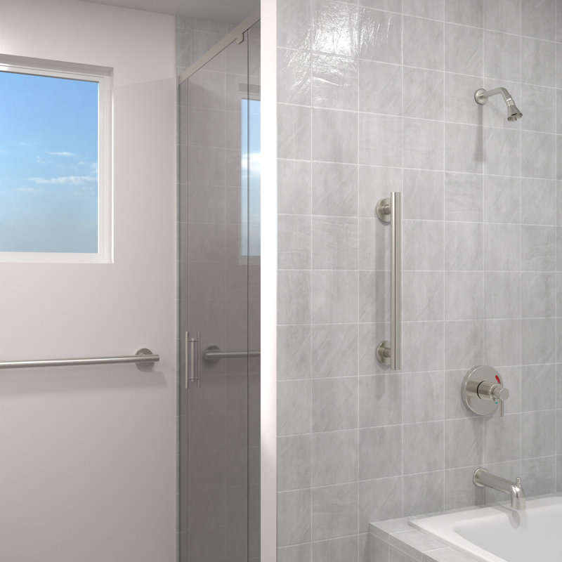 Barre d'appui HORIZON 12 po x 1,25 po, conforme à l'ADA pour la sécurité du bain et de la douche (capacité de 500 lb) en acier inoxydable brossé