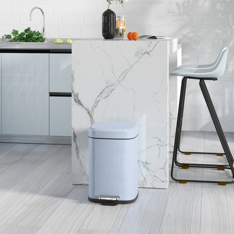 Metal,Plastic Step On Rubbish Bin - 3.2L