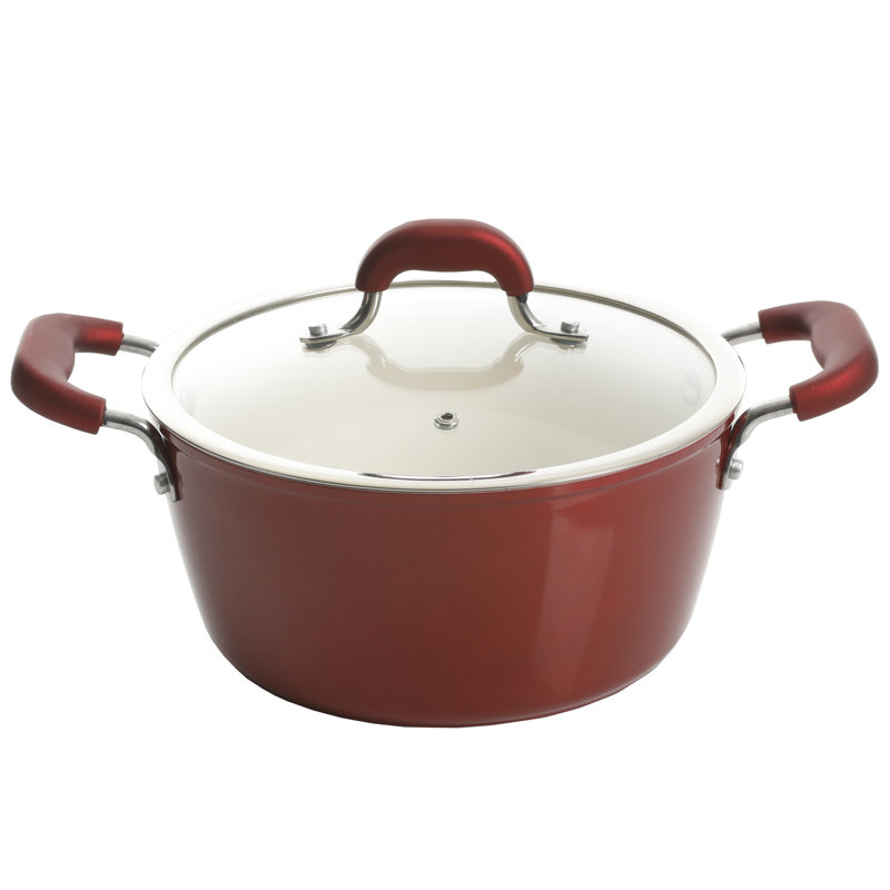 Kenmore 12-Piece Metallic Red Aluminum Nonstick Cookware Set