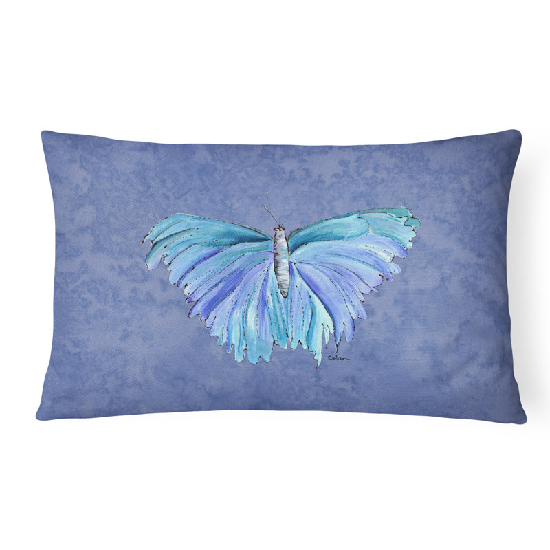 Coussin décoratif intérieur/extérieur rectangulaire papillon