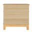 Table de chevet style bohémien Mid-Century 27,5 x 18 x 26 po, placage en bois de pin et insert de style canne
