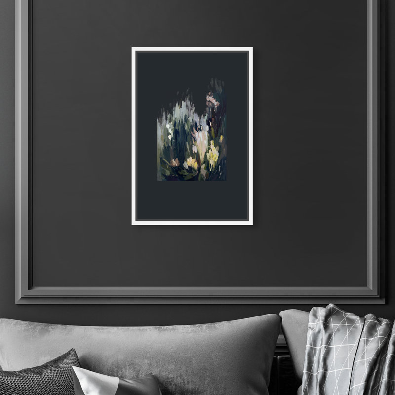 Midnight Flowers II Print by Oliver Gal, 11"H x 16"W, White Floater Frame