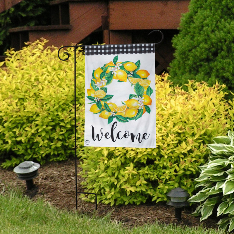 Drapeau de jardin Lemon Wreath Summer Burlap