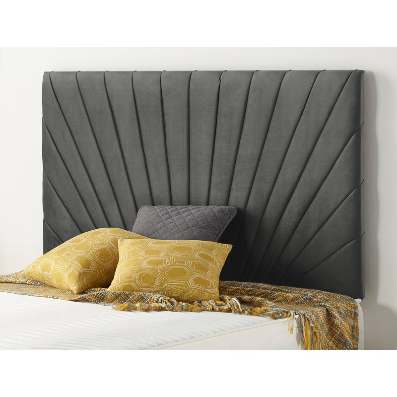 SantaFe Tweed Fabric Divan Bed Base and Headboard with Optional Drawers, Charcoal, Double (4'6), 1 Drawer
