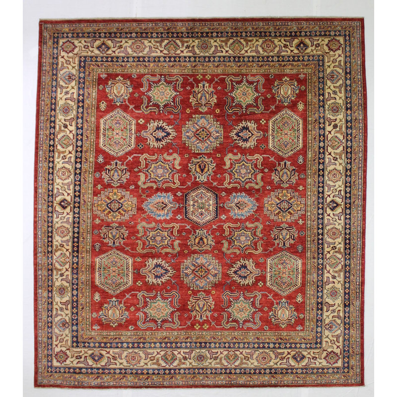 Tapis de style tribal rétro fait à la main 8 X 9 Anatolian