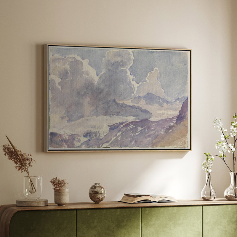 Paysage rétro -DCCLxxxx, H 25 po x l 37 po, Toile naturelle avec cadre flottant