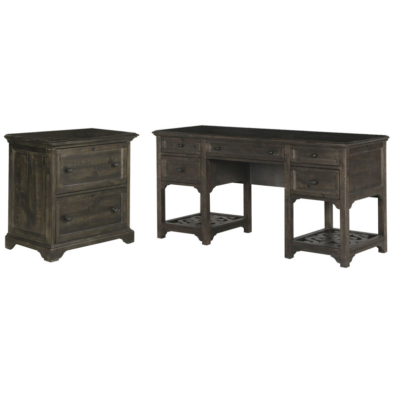 Bureau avec classeur latéral, 2 pièces: bureau, classeur