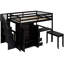 Lit mezzanine pleine grandeur pour les adolescents et les adolescents avec escaliers, bibliothèque, tiroirs, bureau et garde-robe - Luminaire de chambre à coucher optimisant l'espace-1175346943-1175346942