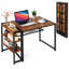 Bureau pliant, bureau d'ordinateur pliable de 35 pouces avec tablette de rangement, petit bureau d'ordinateur pour petits espaces, table d'écriture sans assemblage pour dortoir de chambre à domicile, brun-1364405915