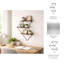 Rangement mural décoratif en forme de triangle géométrique en métal pour décoration intérieure - Tablette de sculpture moderne pour la cuisine ou la décoration murale - 21 po, brun et noir