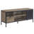 Hadlei Rustic Oak and Black TV Stand with 1 Sliding Door