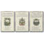 Ensemble de 3 ex-libris imprimés sur toile encadrée V-97710582-97710580
