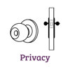Privacy Door Knobs with Round Rosette, Keyless Lock for Bed and Bath Room