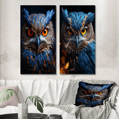 «Whimsical Watcher», ensemble d'art mural en métal hibou de 2
