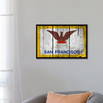 Planches avec grunge, impression sur toile, "san francisco"
