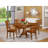 7 Piece Dining Table Set Consist of an Oval Dining Room Table with Butterfly Leaf and 6 Wood Seat Chairs, Saddle Brown