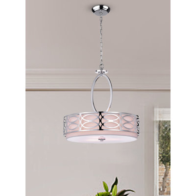 Dennis 3 - Light Dimmable Drum Chandelier