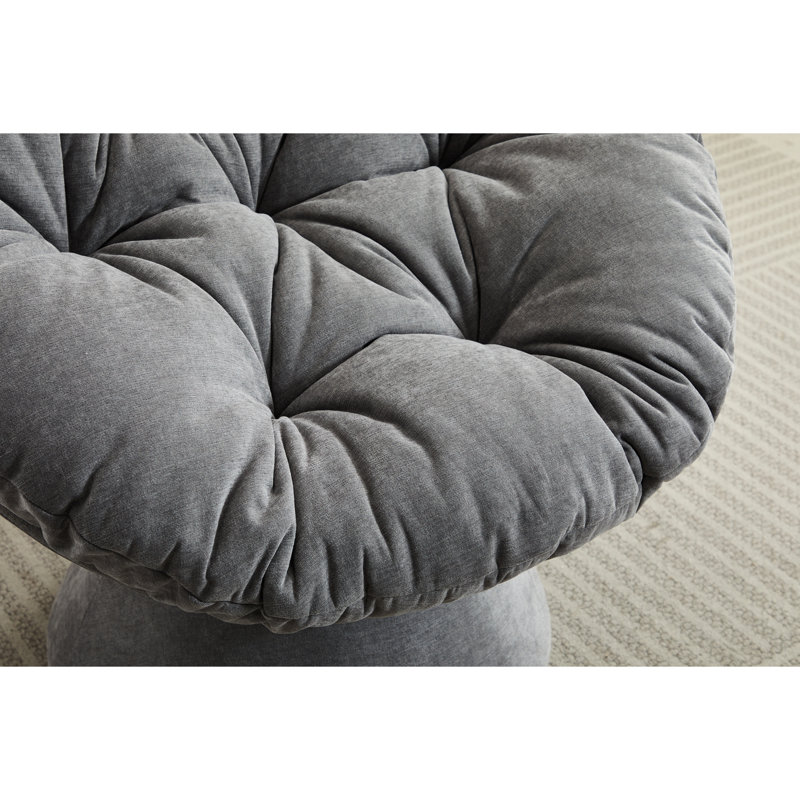 Fauteuil d'appoint confortable pivotant à 360 ° - Chenille gris foncé pour une chambre à coucher, Dark Grey