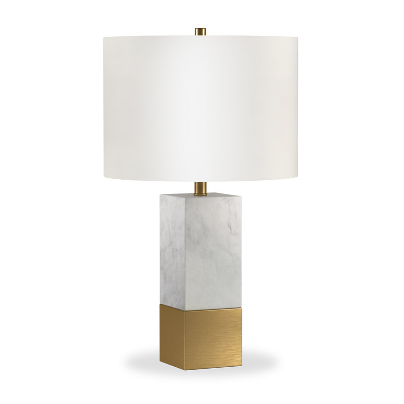 Lena Table Lamp, Brass/Carrara Marble