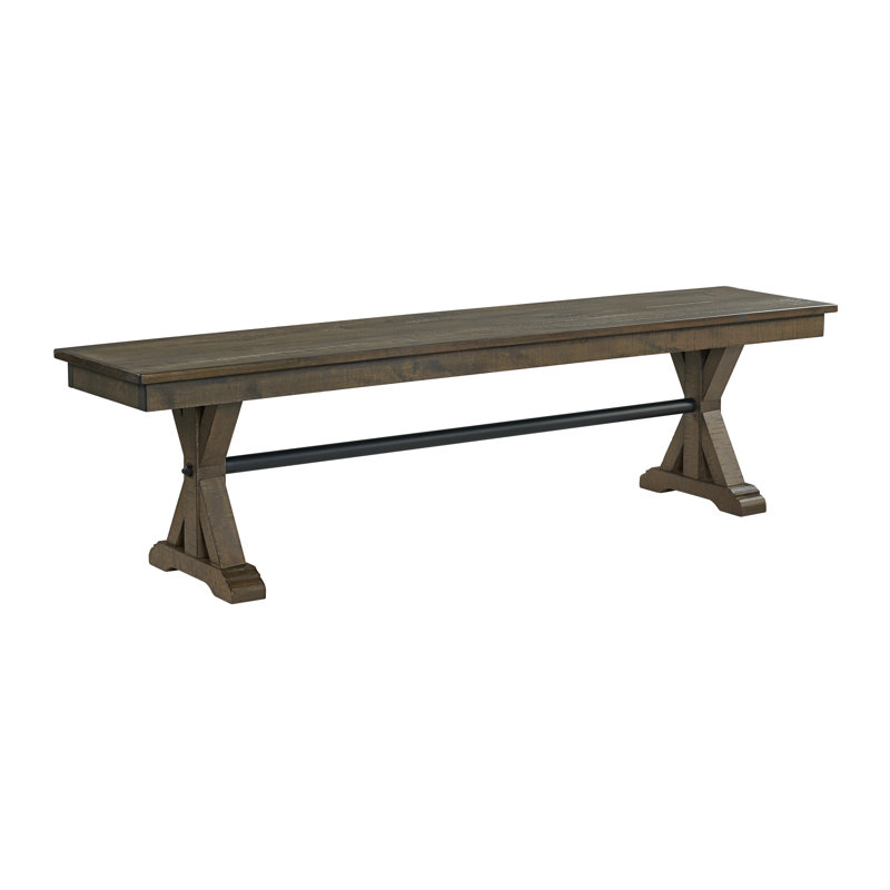 Costel 68" Wide Backless Bench, Brushed Charcoal