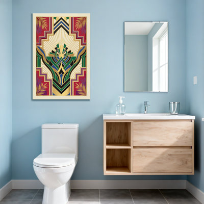 Motif géométrique abstrait art déco avec motifs tropicaux