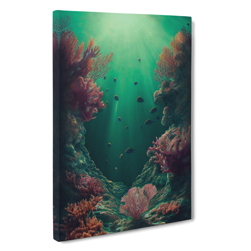 XC1022-2075X Fish By The Coral - Wrapped Canvas Print, 50cm H x 35cm W x 3cm D