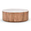 Josie Wood and Marble Round Coffee Table