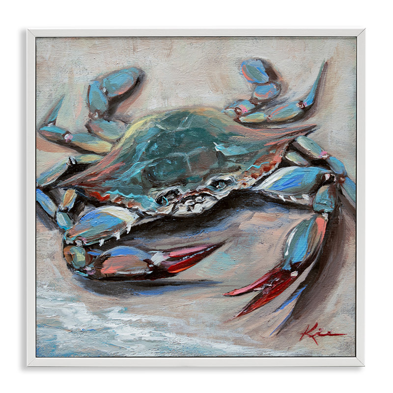  Crabe avec griffes, art de la giclée encadrée par Lindsay Kivi, H 17 po x l 17 po